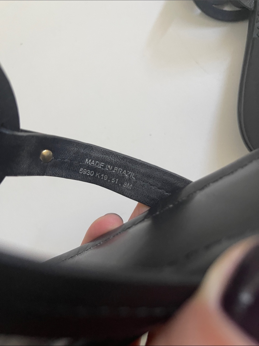 Tory Burch Miller Flip Flop Matte Black Leather Size 8 - Picture 5 of 5